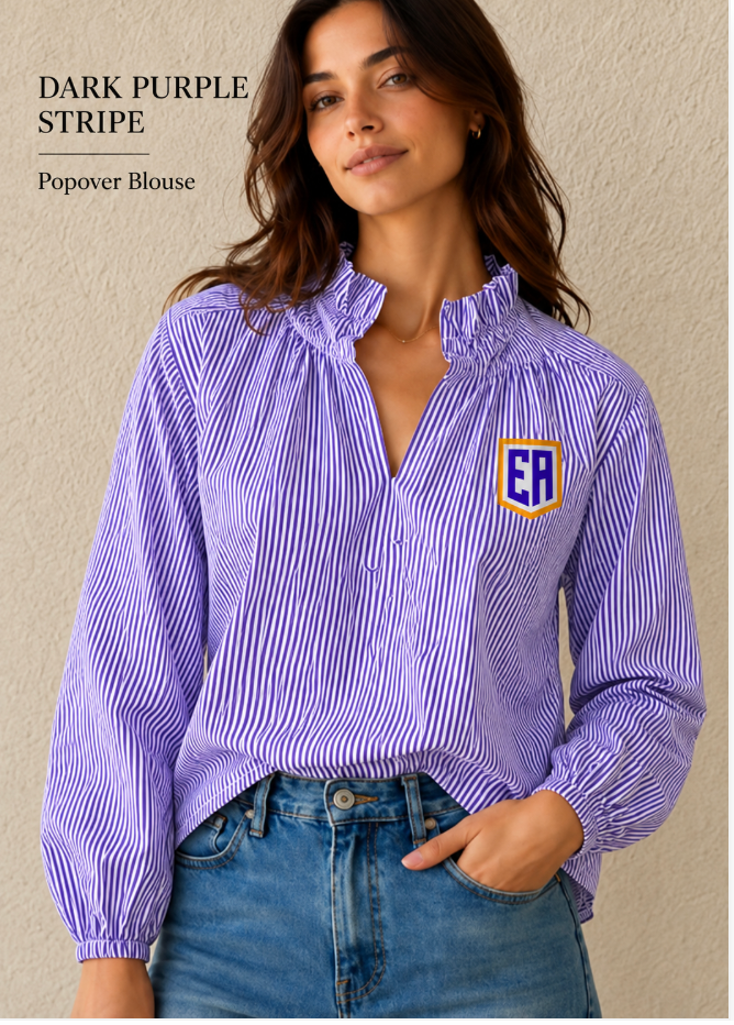 Custom Woven Long sleeve with Ruffle Collar and Elastic sleeve