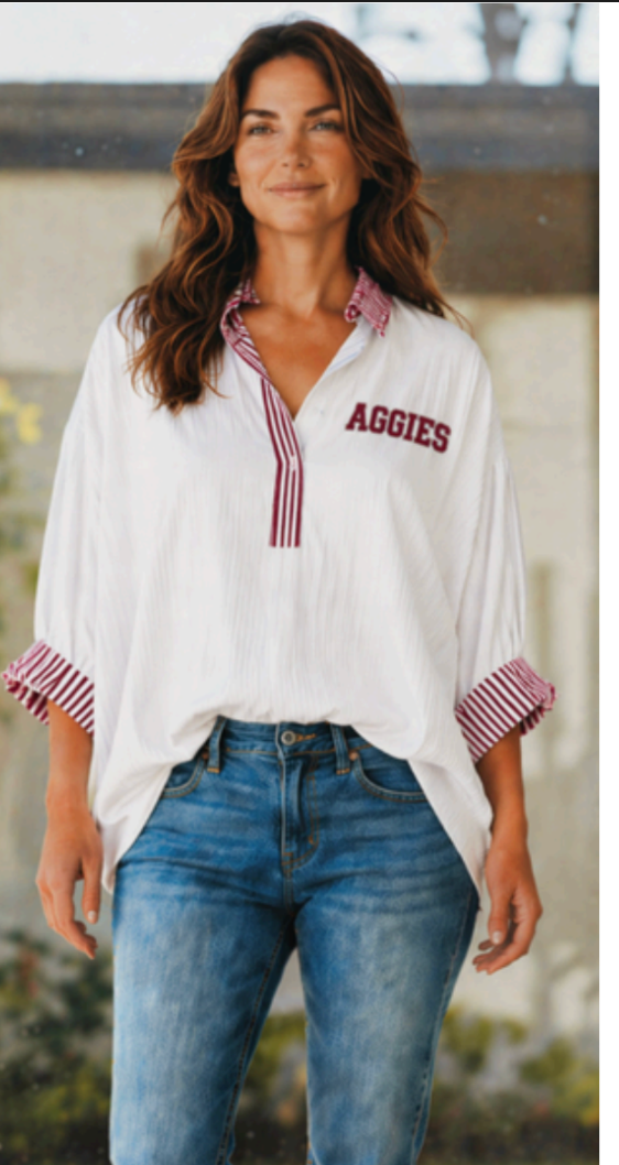 Custom Woven Short Sleeve V neck Relaxed Fit