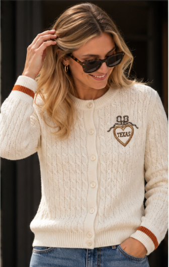 TEXAS Cable Knit Cardigan