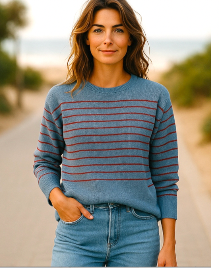 Striped Rolled Neck
