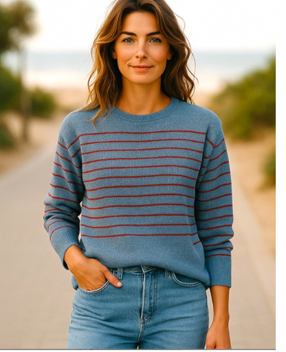 Striped Rolled Neck
