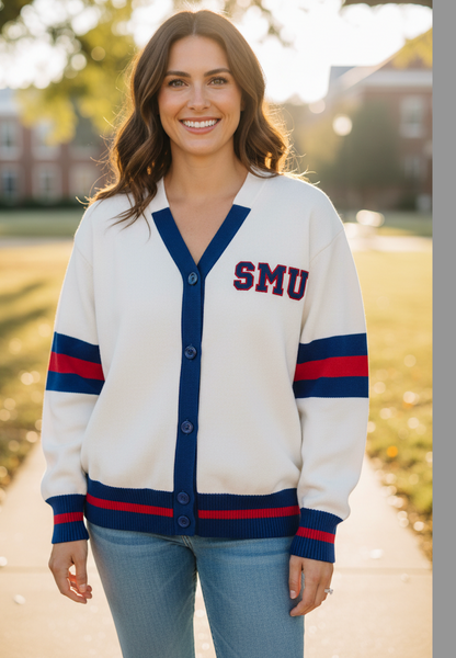 Varsity Cardigan with Stripes