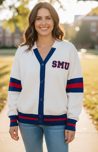 Varsity Cardigan with Stripes