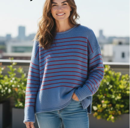 Striped Rolled Neck