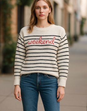 Striped Rolled Neck