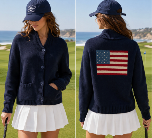 Chunky Knit  Cardigan Navy
