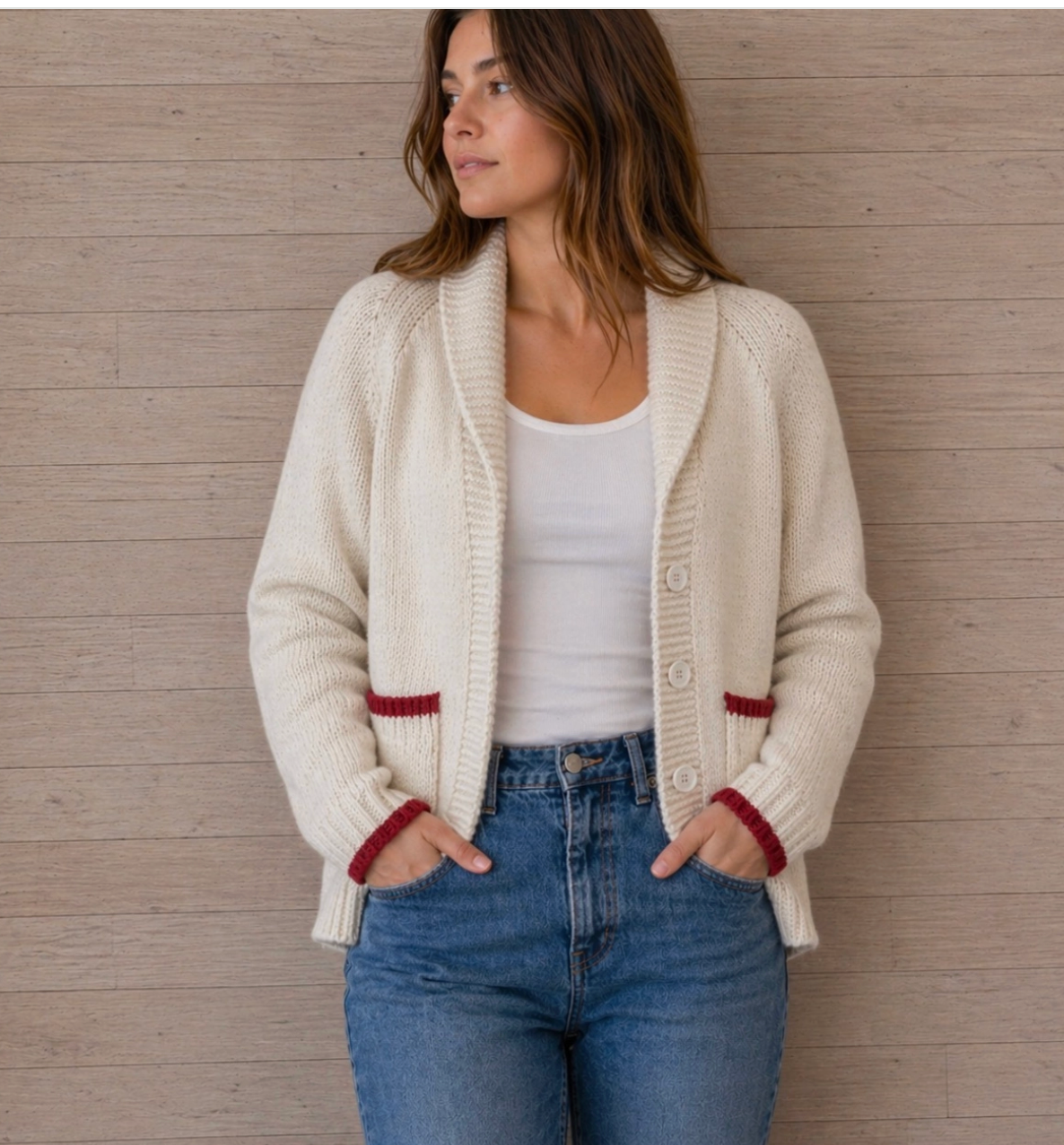 Chunky Knit  Cardigan Cream