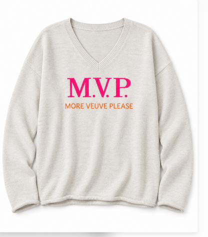 Rolled  V-Neck Sweater