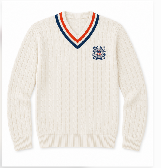 Long Sleeve V-Neck Cable Sweater